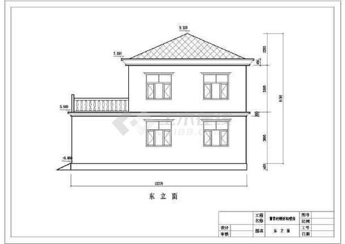 二层带露台简单农村房屋建筑设计图(含结构)图片2